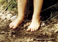 barefoot child